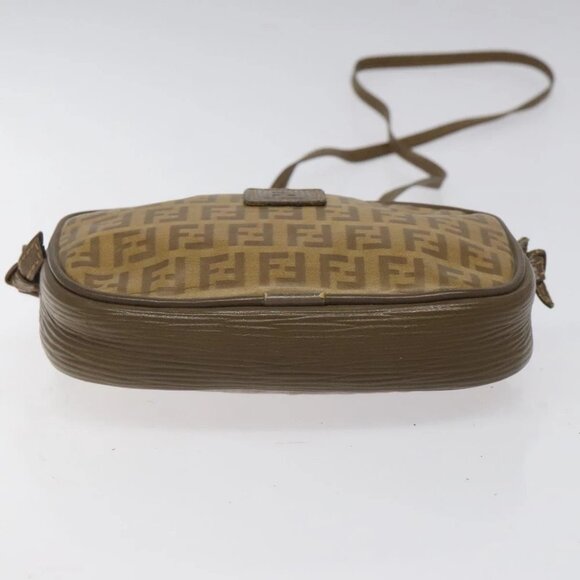 FENDI Zucchino Canvas Shoulder Bag Beige Auth - Picture 6 of 16